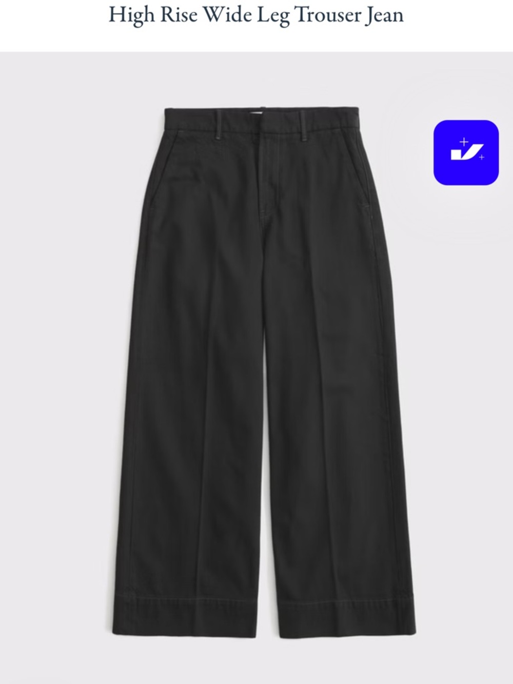 ABERCROMBIE High Rise Wide Leg Trouser Jeans - Black